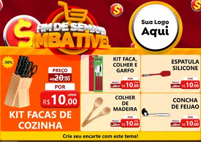 Modelo de Encarte para Encarte A4 Horizontal com o tema Fim de Semana Imbatível para Utilidades Domésticas