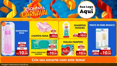 Modelo de TV para TV Horizontal com o tema Esquenta de Carnaval para Bebês