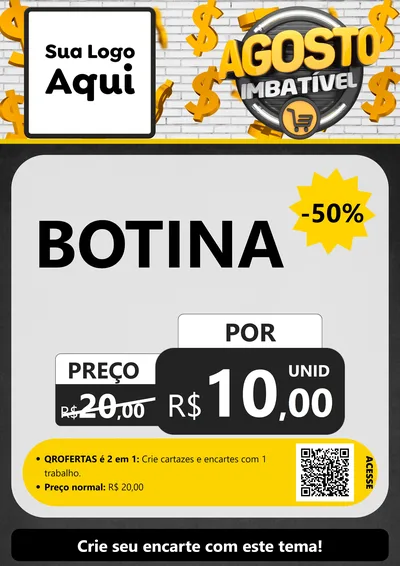 Modelo de Cartaz para Cartaz A4 Vertical com o tema Agosto imbatível para Agropecuária