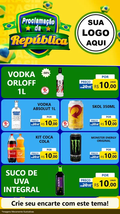 Modelo de TV para TV Vertical com o tema Proclamação da República para Distribuidora de bebidas
