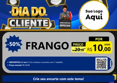Modelo de Cartaz para Cartaz A4 Horizontal com o tema Dia Do Cliente para Assados
