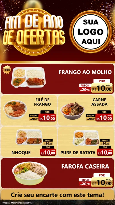 Modelo de TV para TV Vertical com o tema Fim de Ano de Ofertas para Restaurante