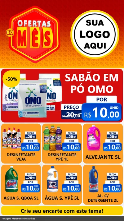 Modelo de Rede Social para Stories com o tema Ofertas do Mês para Produtos de Limpeza
