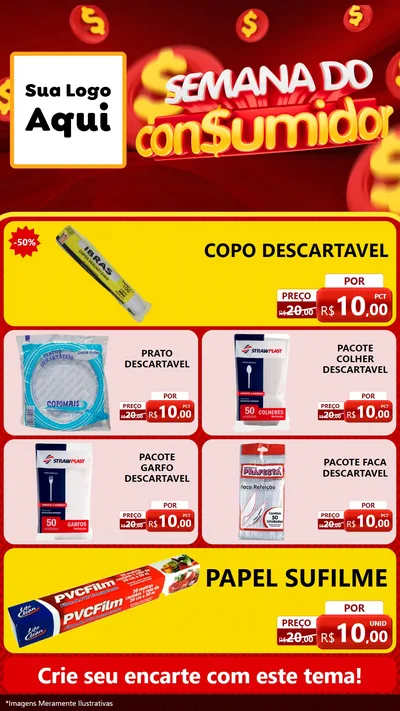 Modelo de TV para TV Vertical com o tema Semana do Consumidor para Embalagens