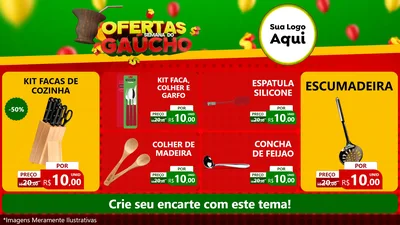 Modelo de TV para TV Horizontal com o tema Ofertas Semana Do Gaúcho para Utilidades Domésticas