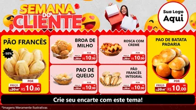 Modelo de TV para TV Horizontal com o tema Semana do Cliente para Padaria