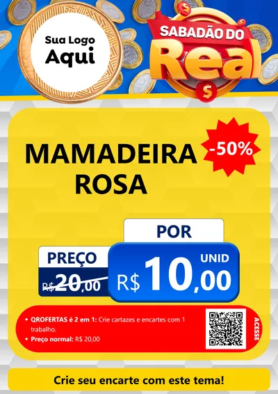 Modelo de Cartaz para Cartaz A4 Vertical com o tema Sabadão do Real para Bebês