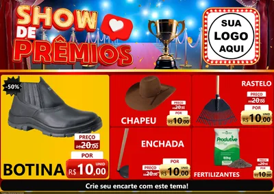 Modelo de Encarte para Encarte A4 Horizontal com o tema Show de Prêmios para Agropecuária
