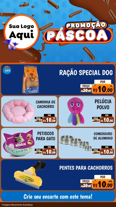 Modelo de TV para TV Vertical com o tema Promoção Páscoa para Pet Shop