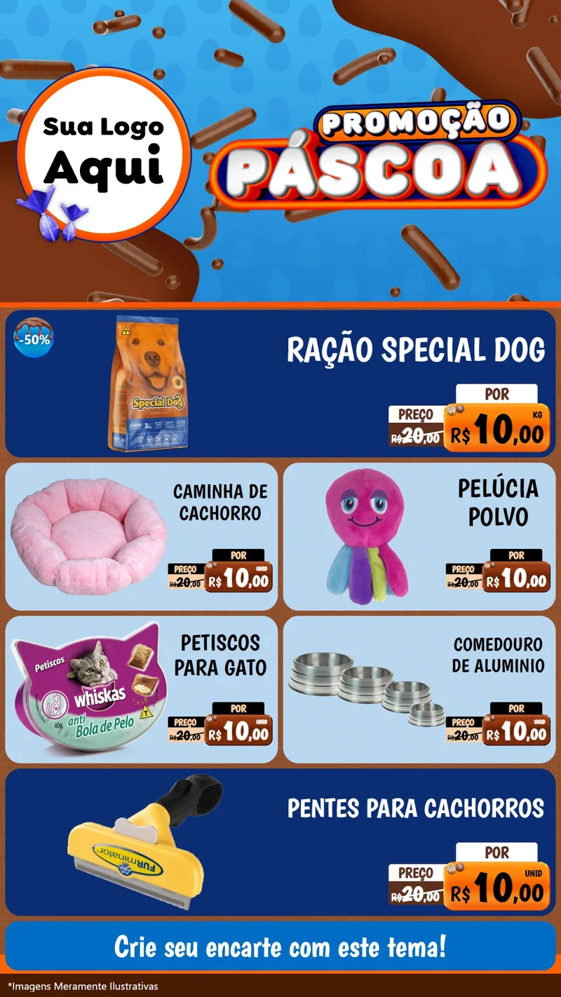 Modelo de TV para TV Vertical com o tema Promoção Páscoa para Pet Shop