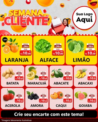 Modelo de Rede Social para Feed Instagram com o tema Semana do Cliente para Hortifrúti