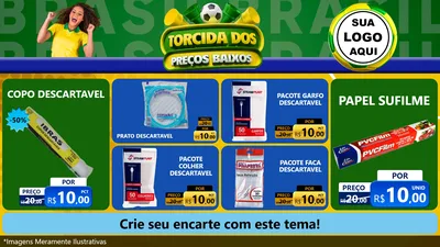 Modelo de TV para TV Horizontal com o tema Torcida dos Preços Baixos para Embalagens