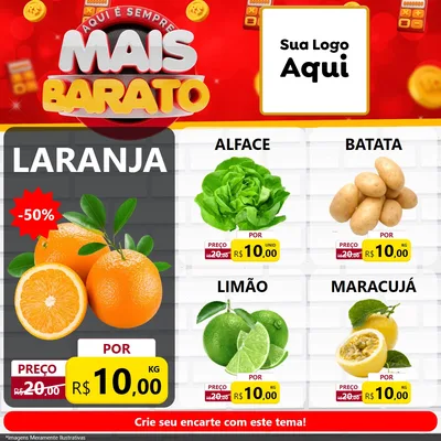 Modelo de Rede Social para Feed Facebook com o tema Mais Barato para Hortifrúti