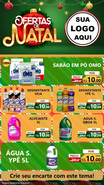 Modelo de TV para TV Vertical com o tema Ofertas de Natal para Produtos de Limpeza