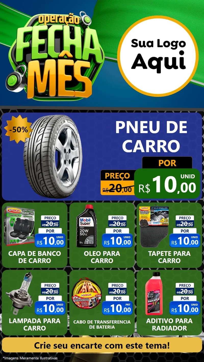 Modelo de Rede Social para Stories com o tema Operação Fecha Mês para Auto peças