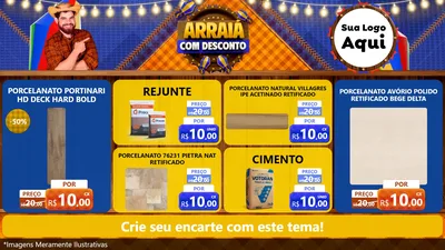 Modelo de TV para TV Horizontal com o tema Arraiá Com Desconto para Pisos e revestimentos