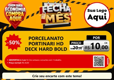 Modelo de Cartaz para Cartaz A4 Horizontal com o tema Fecha Mês para Pisos e revestimentos