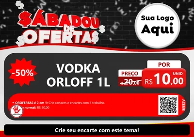 Modelo de Cartaz para Cartaz A4 Horizontal com o tema Sabadou de Ofertas para Distribuidora de bebidas