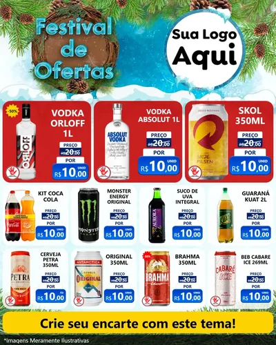 Modelo de Rede Social para Feed Instagram com o tema Festival de Ofertas - Inverno para Distribuidora de bebidas