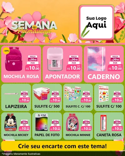 Modelo de Rede Social para Feed Instagram com o tema Semana da Primavera para Papelaria