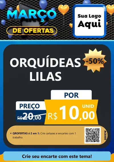 Modelo de Cartaz para Cartaz A4 Vertical com o tema Março de Ofertas para Floricultura e jardim