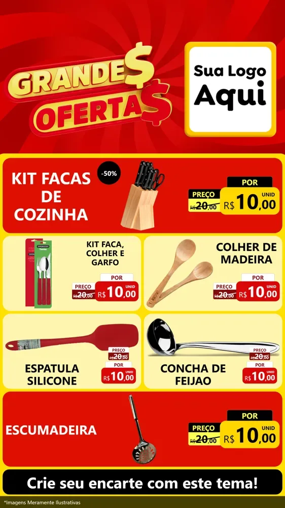 Modelo de TV para TV Vertical com o tema Grandes Ofertas para Utilidades Domésticas