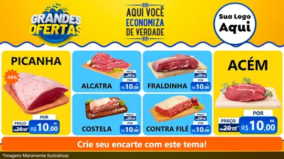 Modelo de TV para TV Horizontal com o tema Grandes Ofertas para Açougue