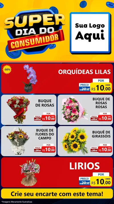 Modelo de TV para TV Vertical com o tema Super Dia do Consumidor para Floricultura e jardim