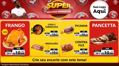 Modelo de TV para TV Horizontal com o tema Super Segunda Imperdível para Assados