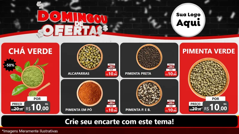 Modelo de TV para TV Horizontal com o tema Domingou de Ofertas para Produtos Naturais