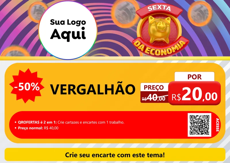 Modelo de Cartaz para Cartaz A4 Horizontal com o tema Sexta da Economia para Ferragens