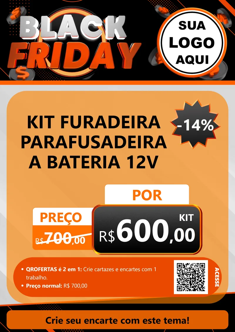 Modelo de Cartaz para Cartaz A4 Vertical com o tema Black Friday para Maquinas e Ferramentas