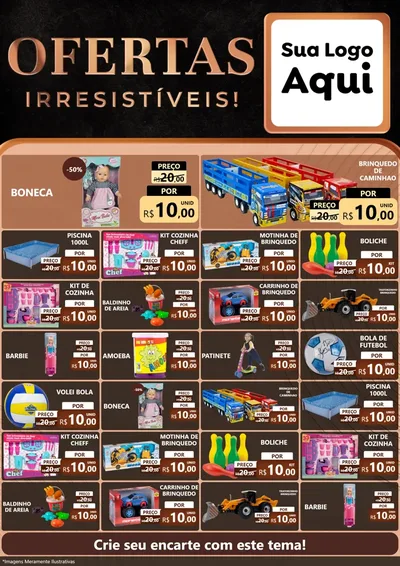 Modelo de Encarte para Encarte A4 Vertical com o tema Ofertas Irresistíveis! para Brinquedos