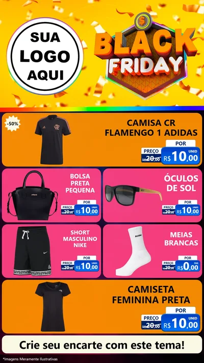 Modelo de TV para TV Vertical com o tema Black Friday para Roupas e acessórios