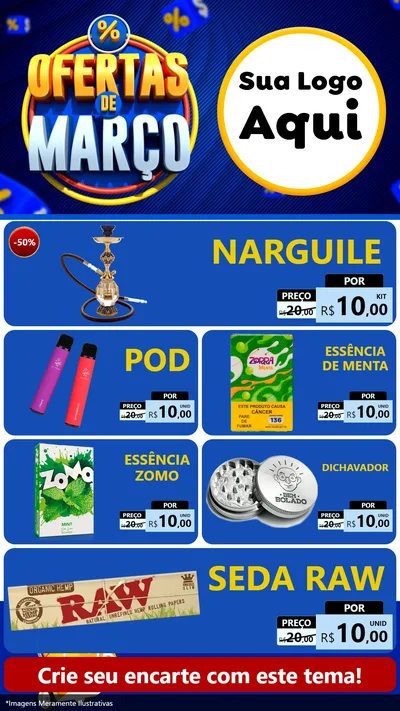 Modelo de TV para TV Vertical com o tema Ofertas de Março para Tabacaria