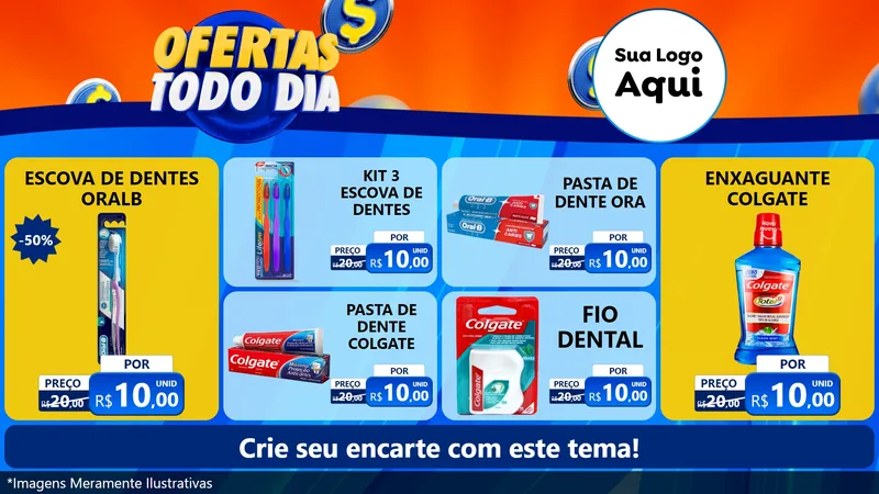 Modelo de TV para TV Horizontal com o tema Ofertas Todo Dia para Higiene Pessoal