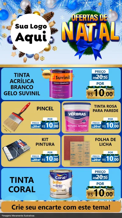 Modelo de TV para TV Vertical com o tema Ofertas de Natal para Tintas e Ferramentas