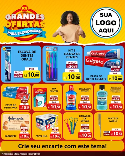 Modelo de Rede Social para Feed Instagram com o tema Grandes Ofertas Para Economizar! para Higiene Pessoal