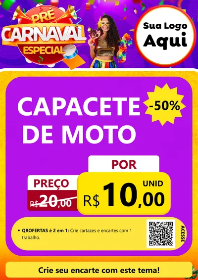 Modelo de Cartaz para Cartaz A4 Vertical com o tema Pré-Carnaval Especial para Moto peças