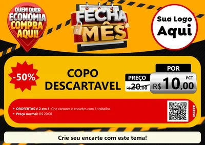 Modelo de Cartaz para Cartaz A4 Horizontal com o tema Fecha Mês para Embalagens
