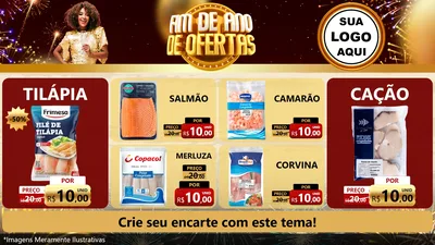 Modelo de TV para TV Horizontal com o tema Fim de Ano de Ofertas para Peixaria