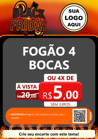 Modelo de Cartaz para Cartaz A4 Vertical com o tema Black Friday para Móveis e Eletro