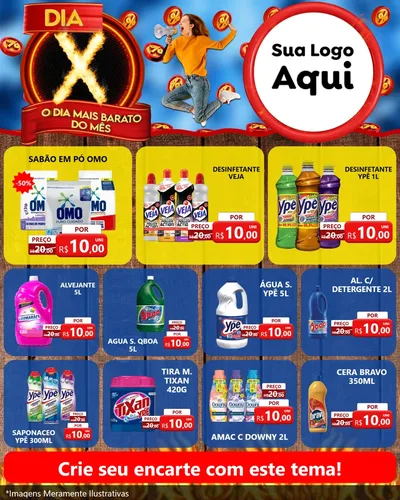 Modelo de Rede Social para Feed Instagram com o tema Dia X - O Dia Mais Barato Do Mês para Produtos de Limpeza