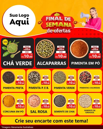 Modelo de Rede Social para Feed Instagram com o tema Final de Semana de Ofertas para Produtos Naturais