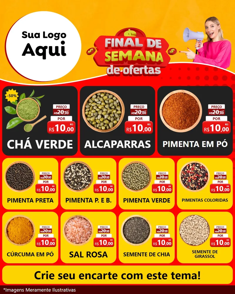 Modelo de Rede Social para Feed Instagram com o tema Final de Semana de Ofertas para Produtos Naturais