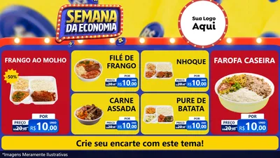 Modelo de TV para TV Horizontal com o tema Semana da Economia para Restaurante