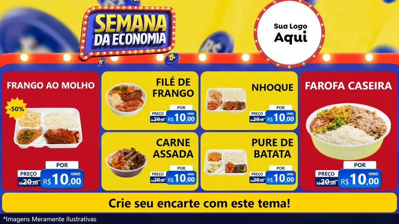 Modelo de TV para TV Horizontal com o tema Semana da Economia para Restaurante