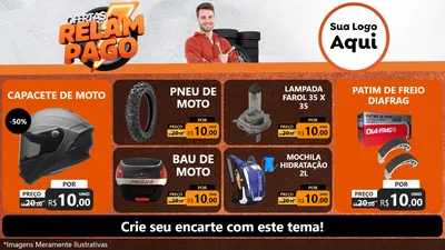Modelo de TV para TV Horizontal com o tema Ofertas Relâmpago - Moto / Auto para Moto peças
