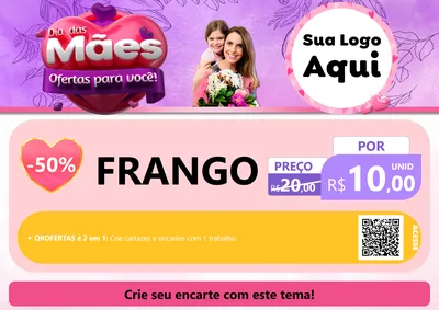 Modelo de Cartaz para Cartaz A4 Horizontal com o tema Dia das Mães Ofertas para Você! para Assados