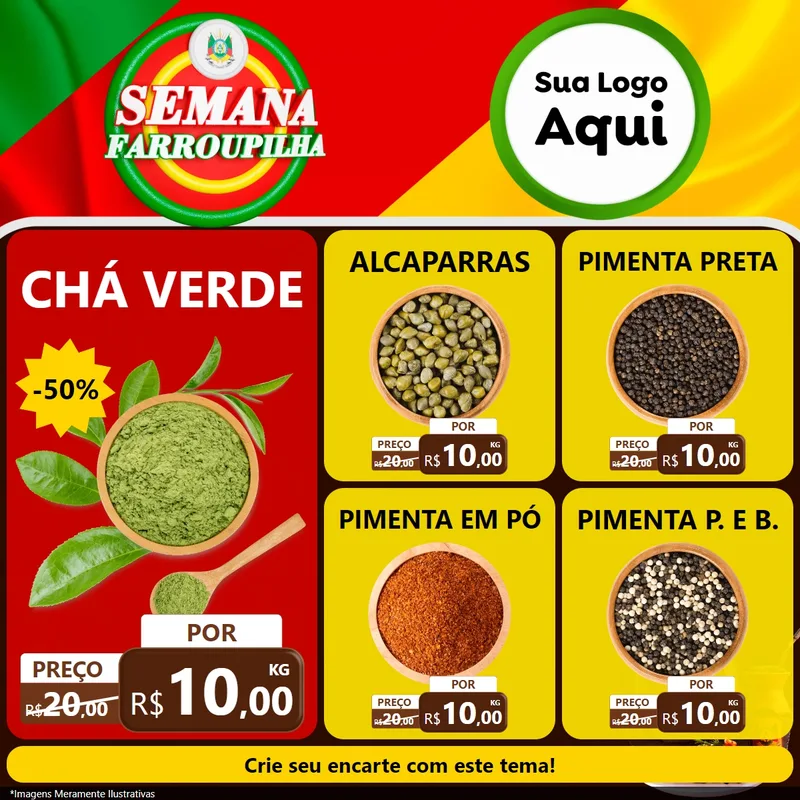 Modelo de Rede Social para Feed Facebook com o tema Semana Farroupilha para Produtos Naturais